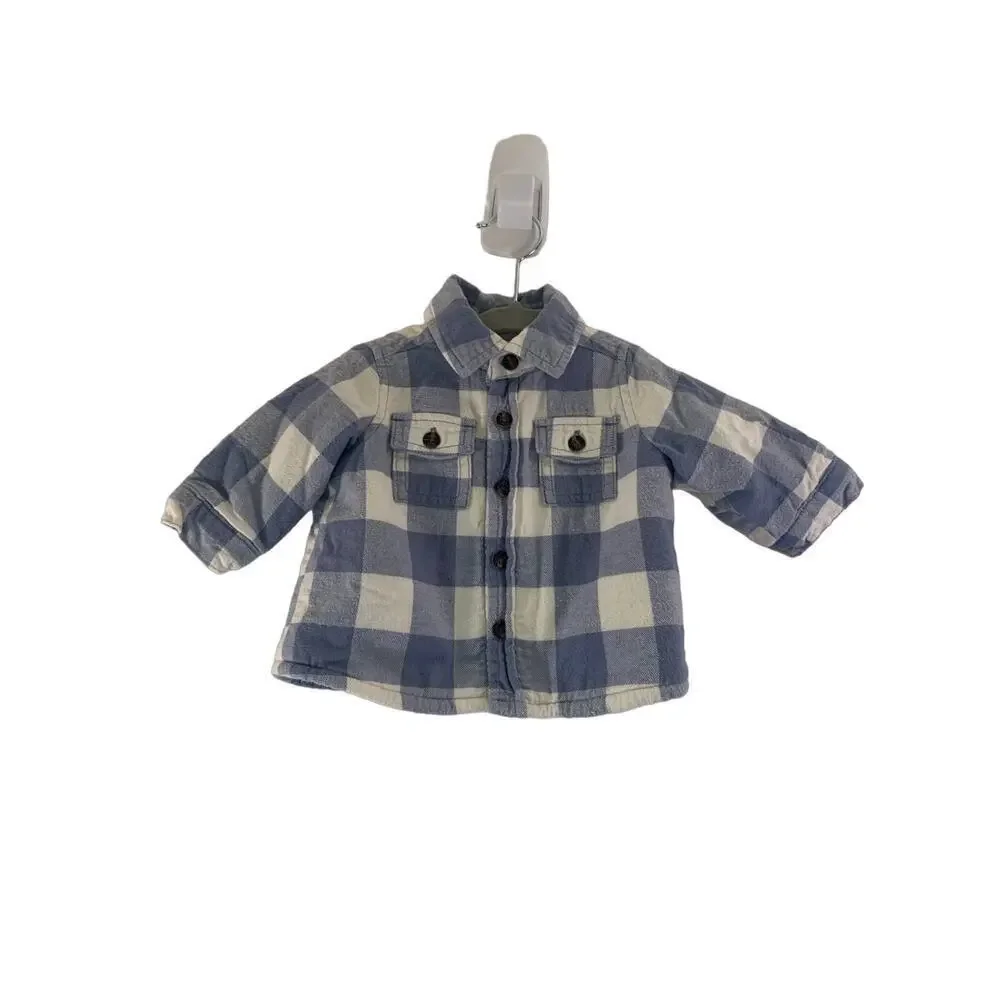 CARTER’S Boy’s Checked Sherpa Flannel Shirt / Size: 3 Months